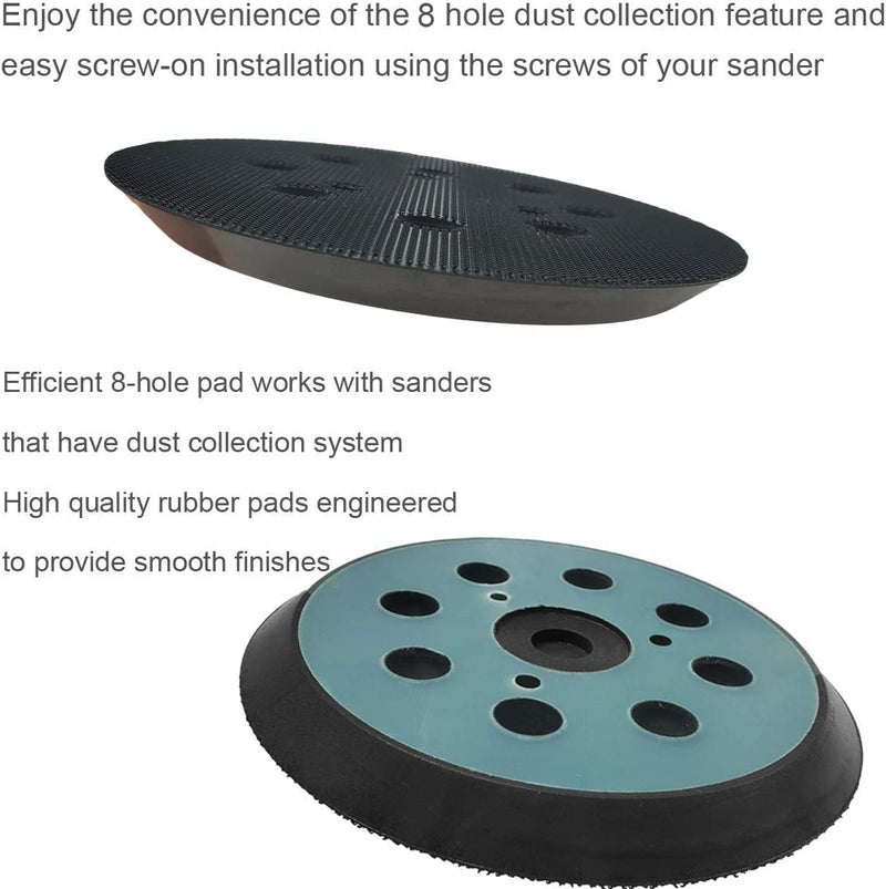 Tockrop 5 Inch 8-Hole Hook and Loop Sander Pads Replacement Sanding Pads for DeWalt DW420, DW421, Dw423, DW426, D26451, D26453 Orbital Sanderâ€¦ - Image 3